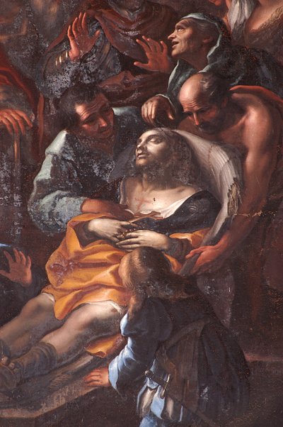 Der Tod des heiligen Rochus in einer Gefängniszelle in Arona (Detail), 1691 von Federico Bianchi